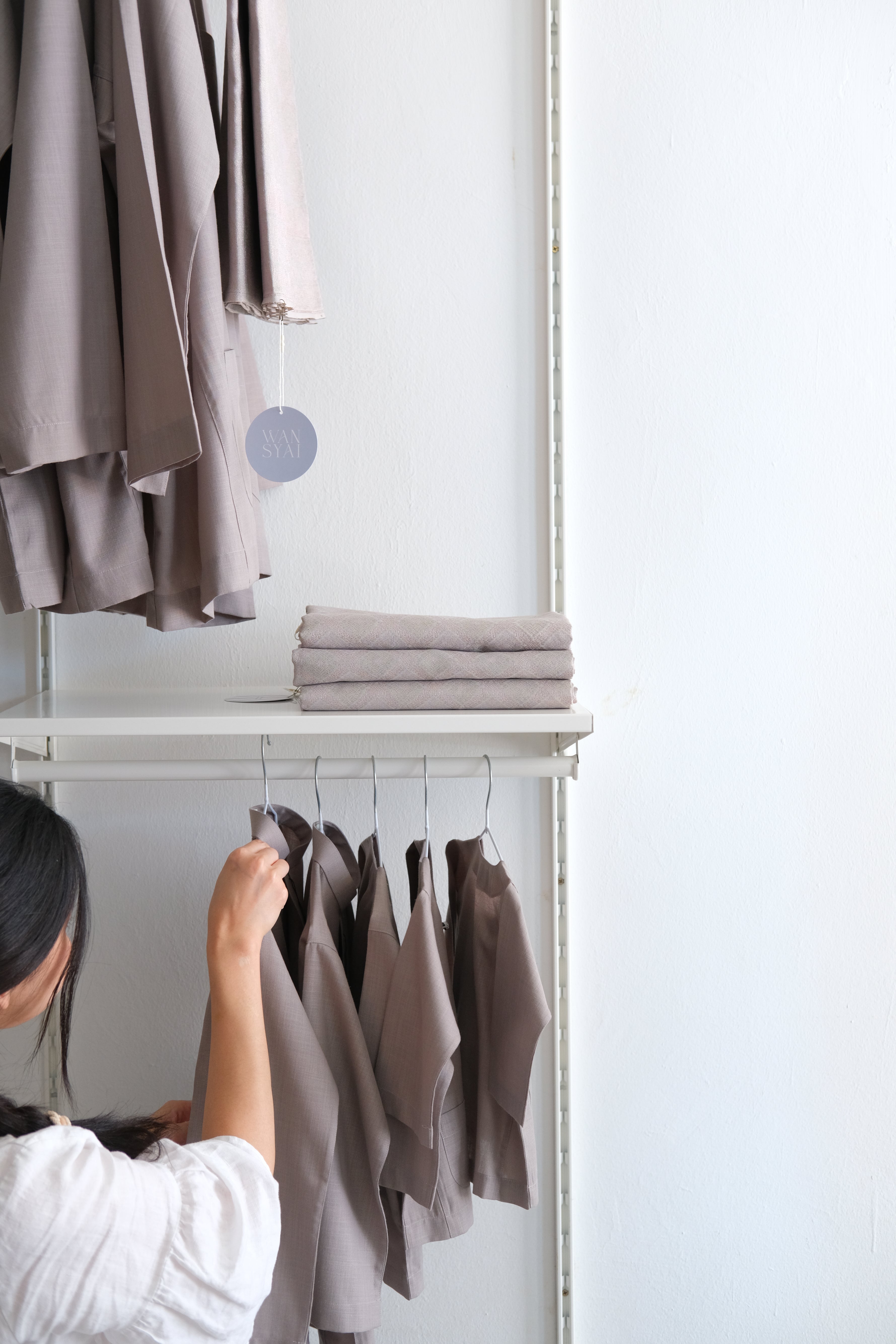 Songket Sampin in Light Grey