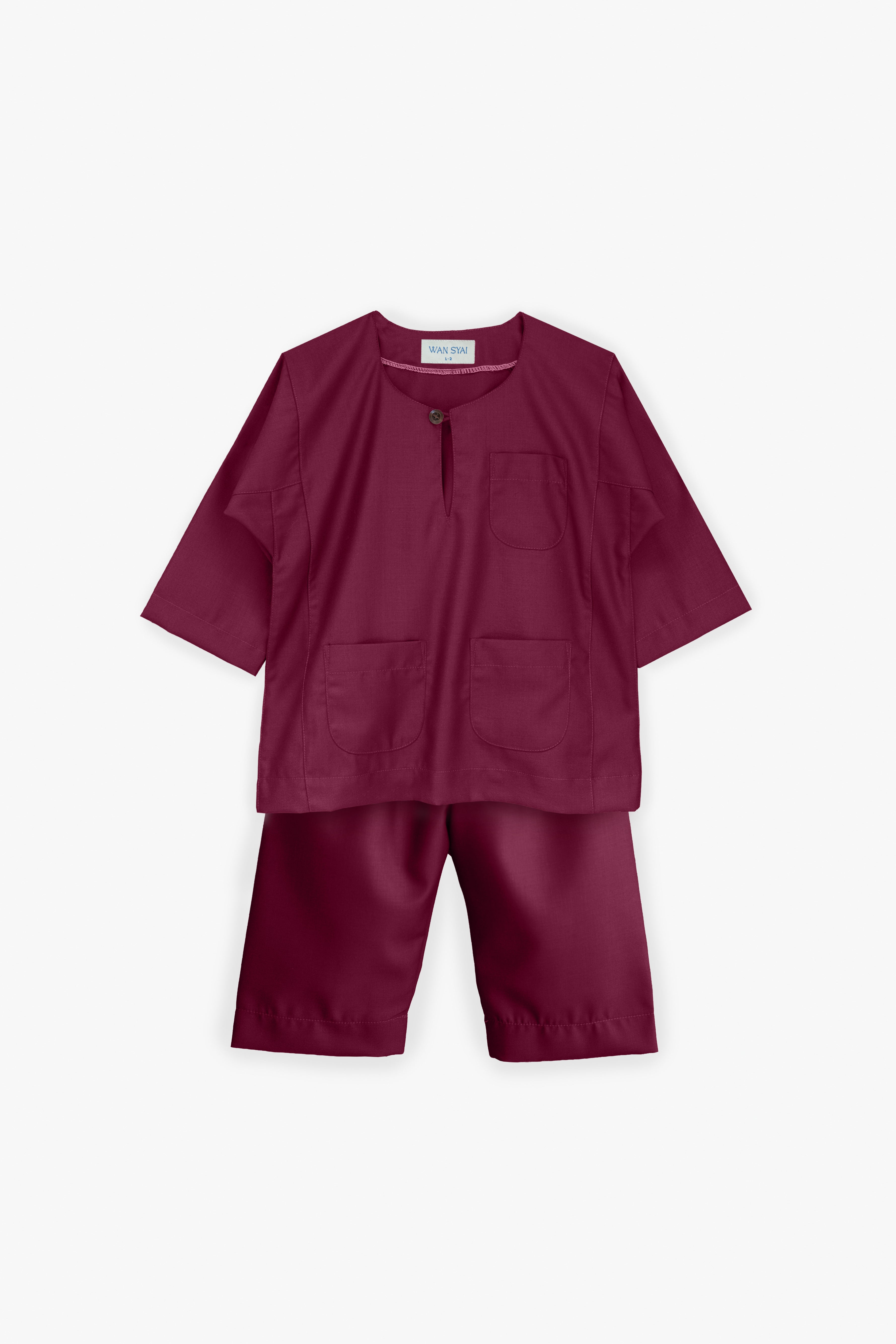 Teluk Belanga Kids with Pesak in Burgundy