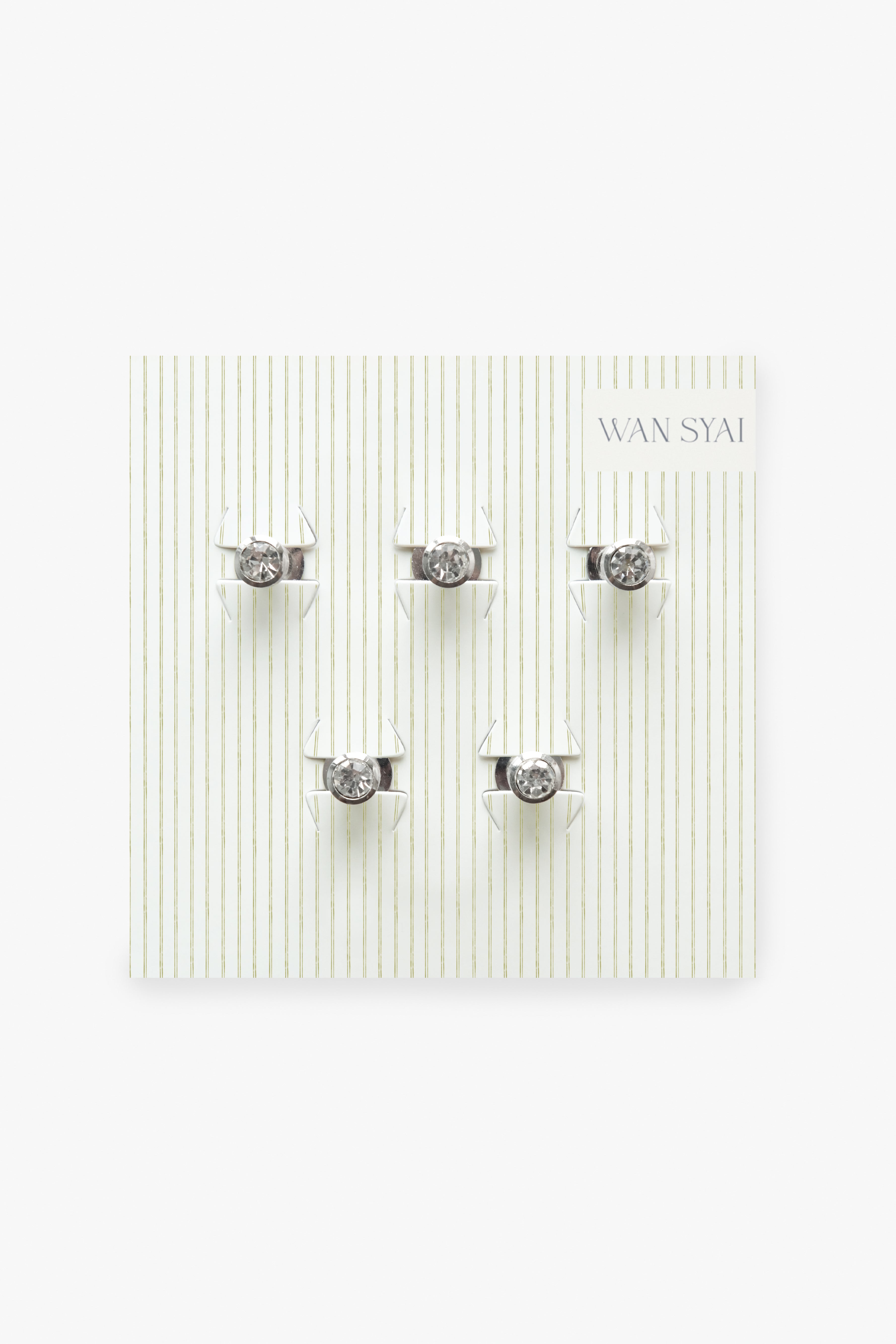 Round Silver Baju Melayu Buttons