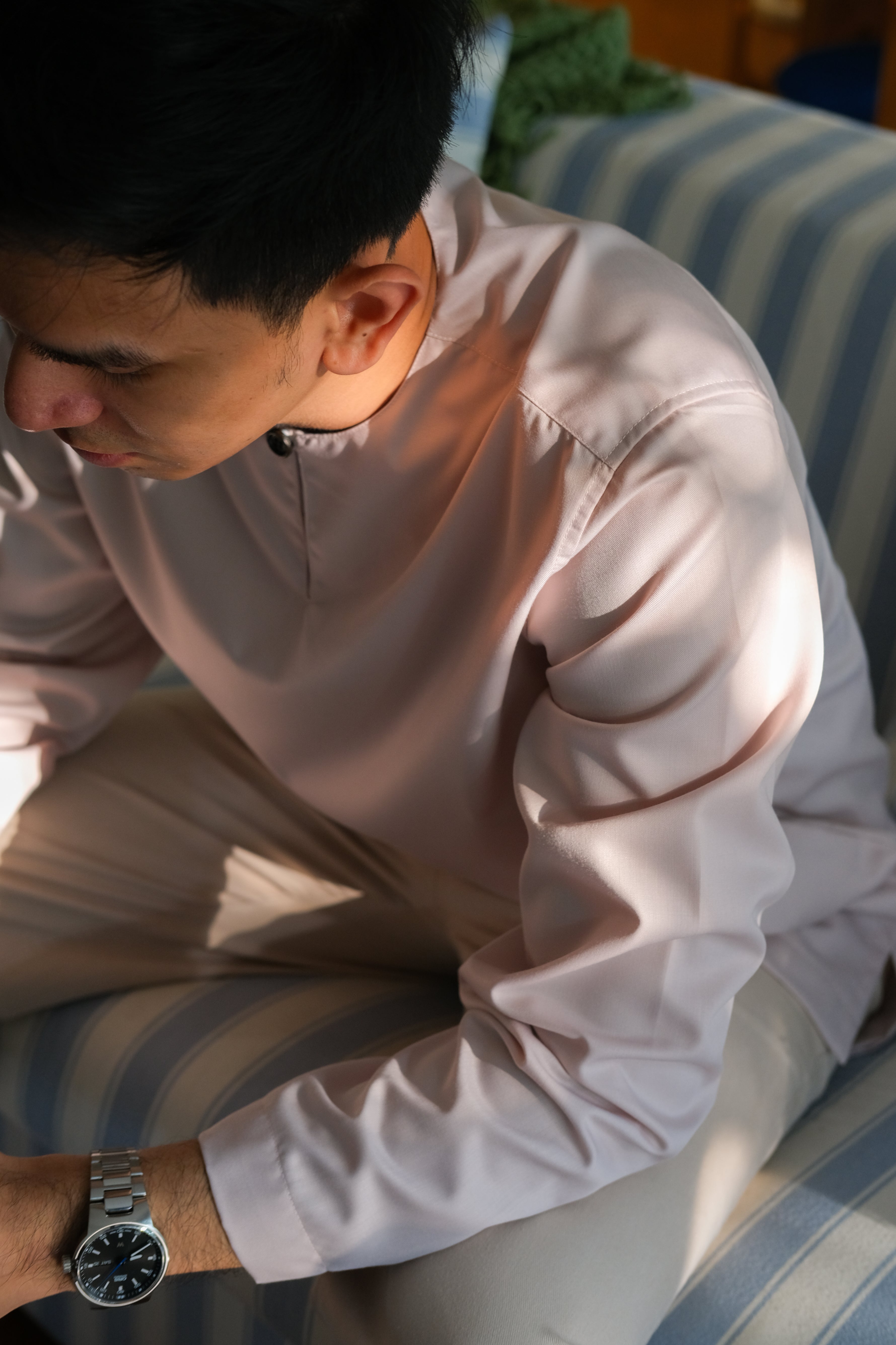 Long-sleeve Kurta in Soft Pink