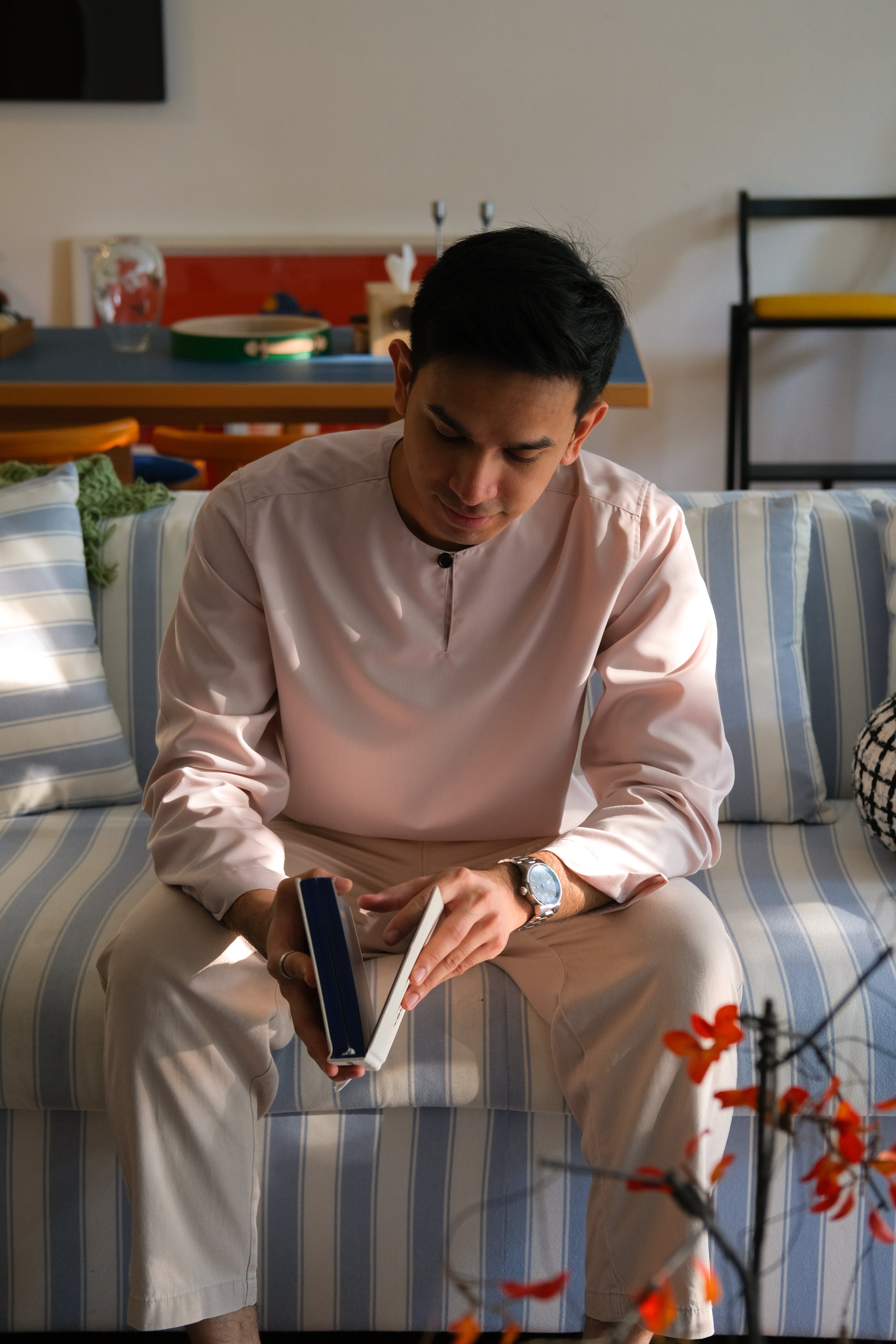 Long-sleeve Kurta in Soft Pink