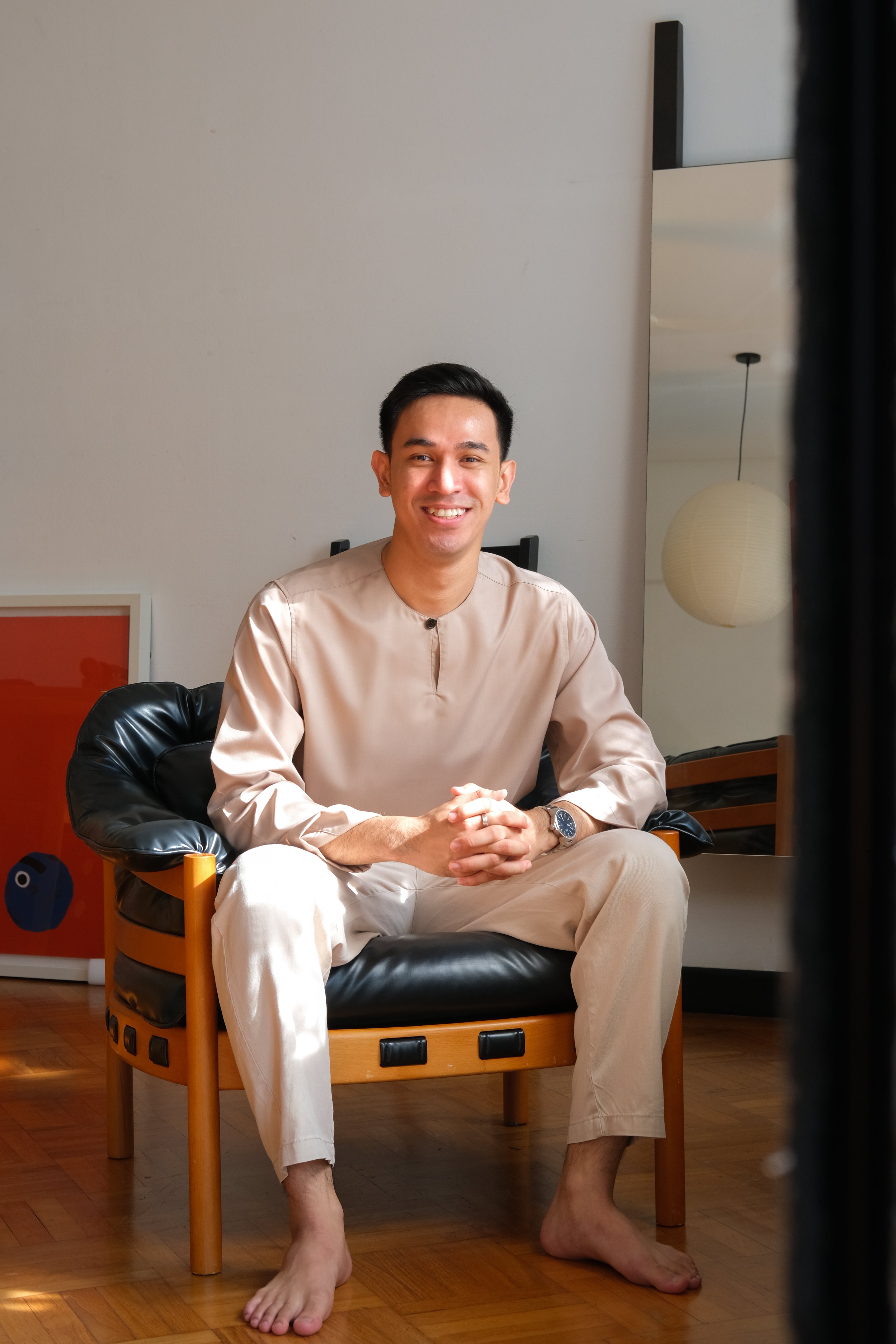 Long-sleeve Kurta in Light Brown