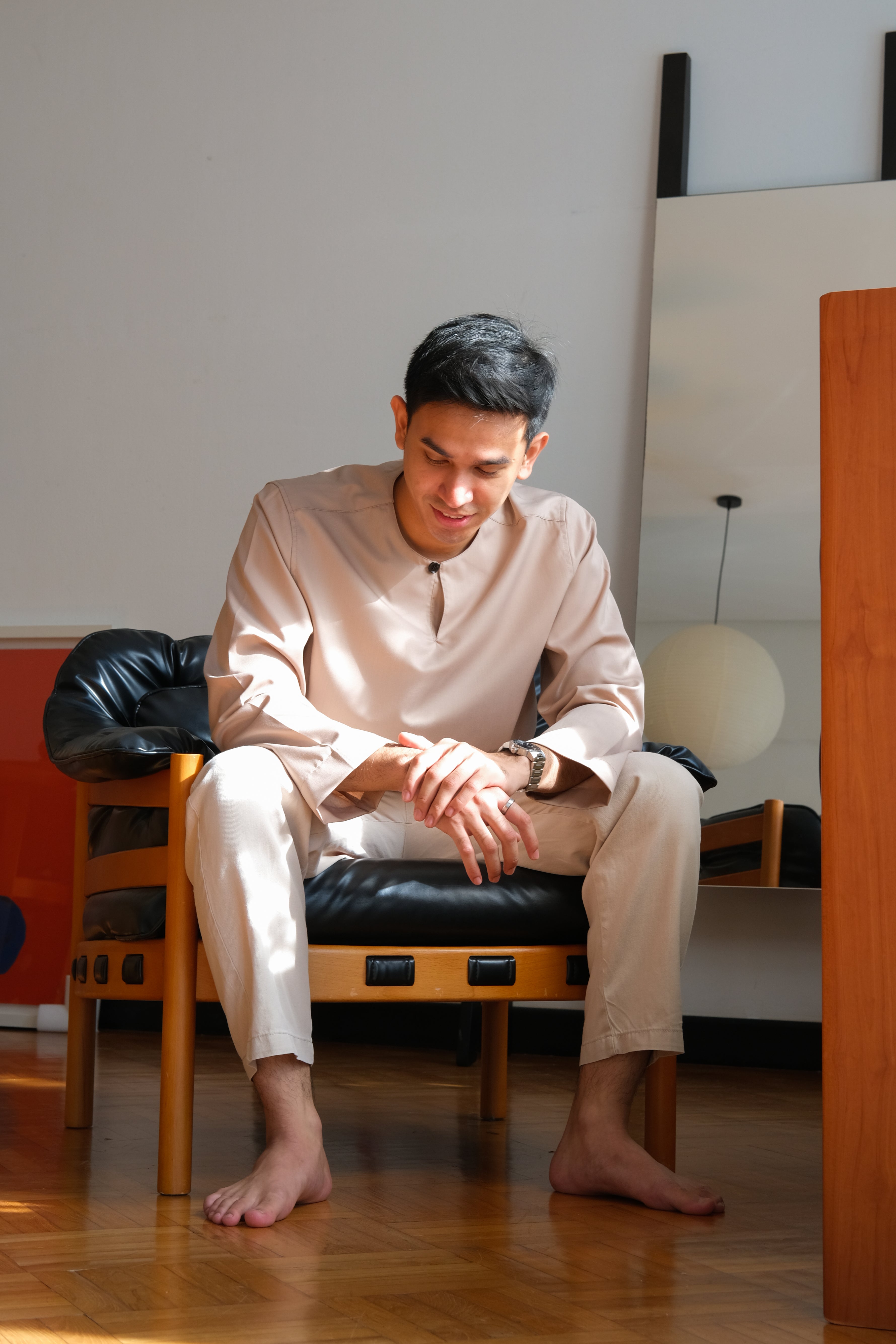 Long-sleeve Kurta in Light Brown