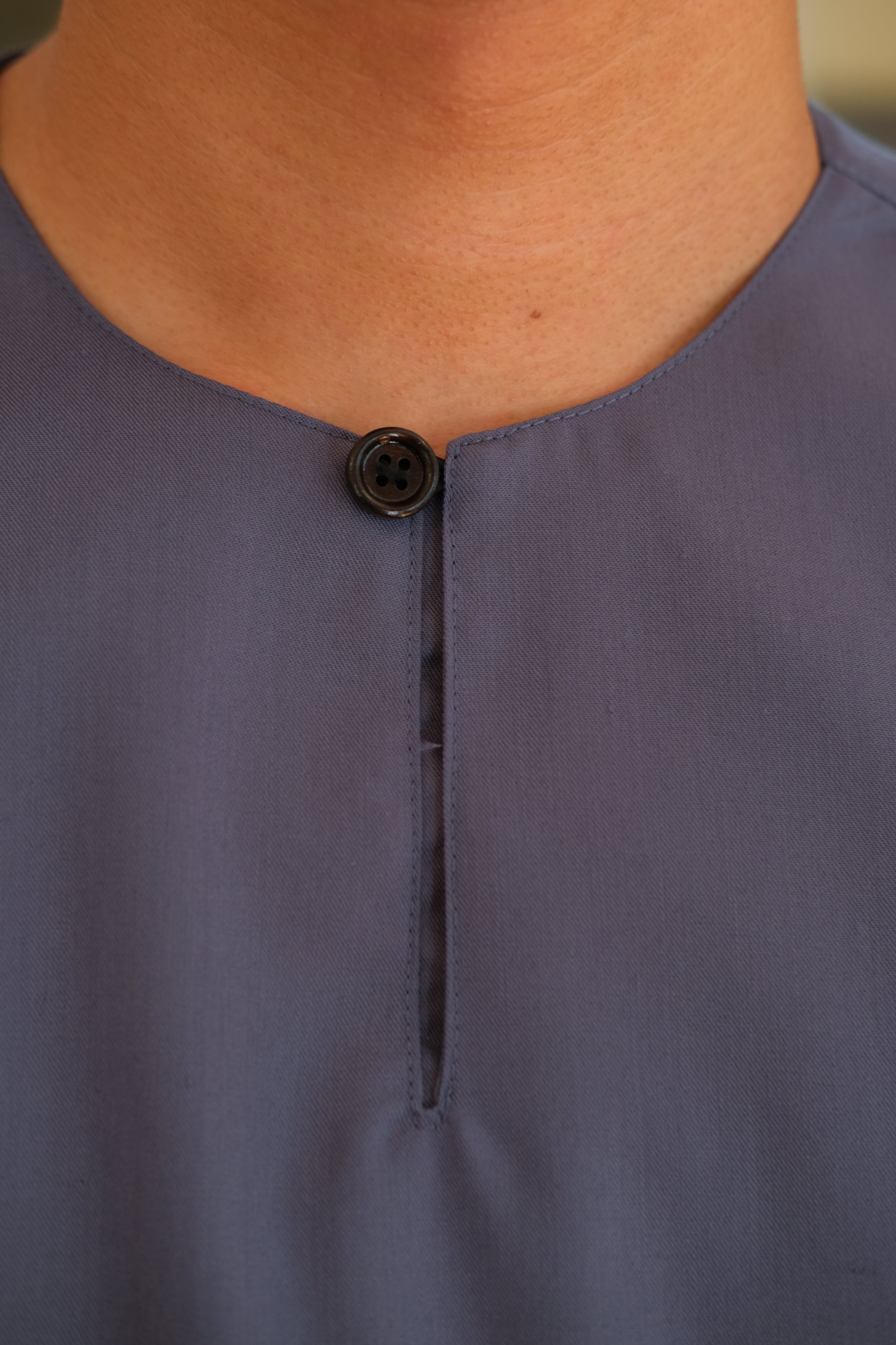 Long-sleeve Kurta in Steel Blue